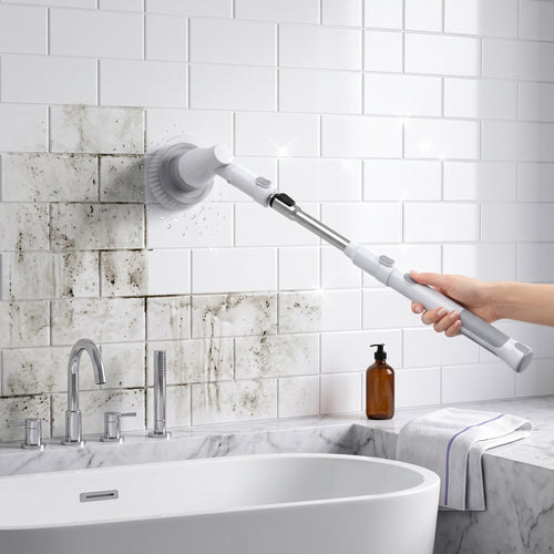 Cordless Dual-Speed Power Scrubber with 4 Brush Heads