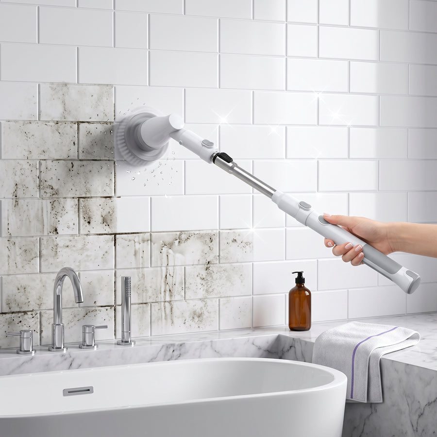 Cordless Dual-Speed Power Scrubber with 4 Brush Heads
