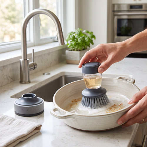 2-in-1 Soap Dispensing Dish Brush Set