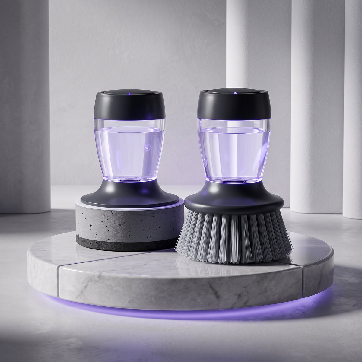 2-in-1 Soap Dispensing Dish Brush Set